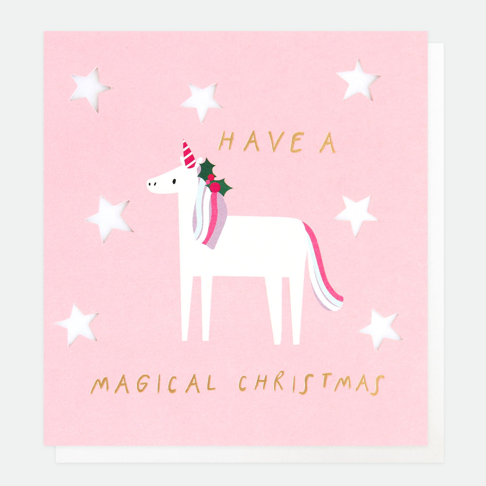 Unicorn Christmas Card By Caroline Gardner Vibrant Home